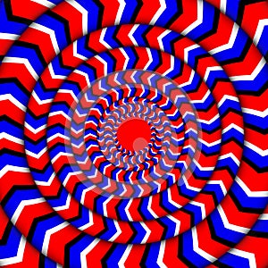 Hypnotic Of Rotation. Perpetual Rotation Illusion. Background With Bright Optical Illusions of Rotation. Optical