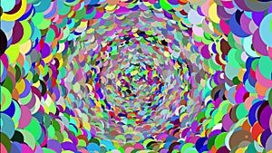 A hypnotic spiral animation abstract background with beautiful/colorful sphere