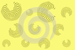 Hypnotic spiral on a yellow background