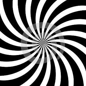 Hypnotic swirl lines abstract white black optical illusion vector spiral pattern background photo