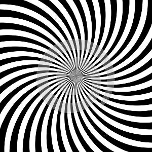 Hypnotic swirl lines abstract white black optical illusion vector vortex pattern background photo