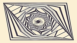 Hypnotic Swirling Square Vortex Abstract Geometric Pattern, vector design Generative AI