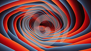 Hypnotic Vortex. Abstract Illustration Of Red And Blue Swirling Patterns. Optical Illusion. Generative AI