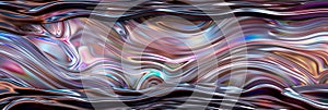 Hypnotic waves of metallic sheen in a fluid abstract pattern