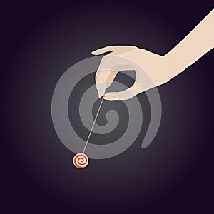 Hypnotising hand with a pendulum