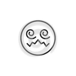 Hypnotized emoji face line icon photo