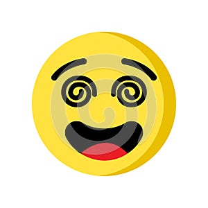 Hypnotized emoji icon isolated on white background photo