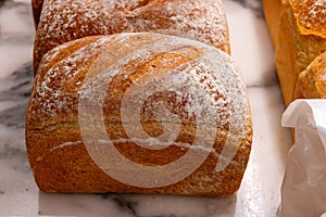 Hypoallergenic gluten free organic bread fresh baked in bio bakery in London, UK photo