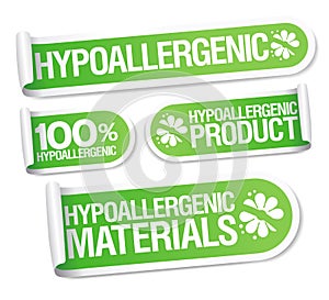 Hypoallergenic products stickers. photo