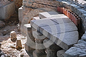 Hypocaust archaeological excavation
