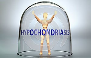 Hypochondriasis can separate a person from the world and lock in an isolation that limits - pictured as a human figure locked