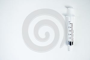 Hypodermic needleinjection needle on white background.