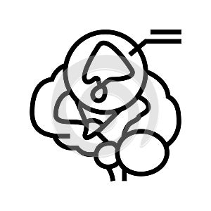 hypothalamus endocrinology line icon vector illustration
