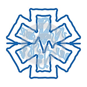 hypothermia cardiogram problems doodle icon hand drawn illustration