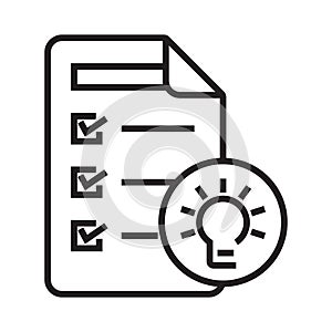 Hypothesis or basic assumption with light bulb line art icon for apps or websites