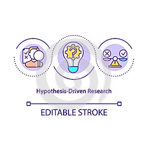 Hypothesis driven research concept icon photo