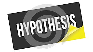 HYPOTHESIS text on black yellow sticker stamp