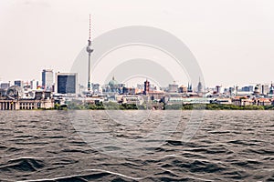 Hypothetical flood of water in Berlin due to the effects of global warming