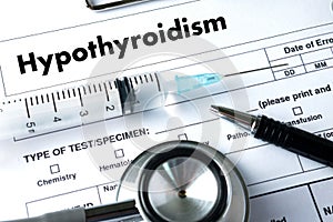 Hypothyroidism doctor hand working Professional Medical Concept