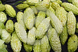 HYS0037:Balsam pear harvested in rural areas of Ganzhou suburb, Jiangxi Province, China