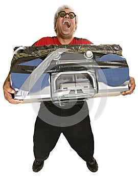 Hysterical Man with Boom Box