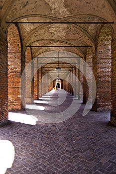 Hystorical city of Sabbioneta - Italy - The colonnade known as Galleria or Corridor Grande