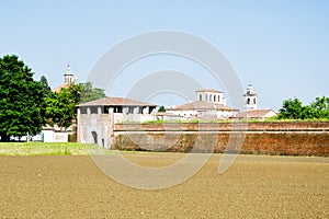 Hystorical city of Sabbioneta - Italy - the wall of the humanistic ideal city of vespasiano gonzaga