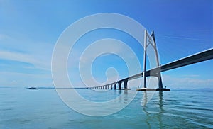 HZMB Hong Kong Zhuhai Macau Bridge Greater Bay Transportation Ocean Sea Horizon Blue Sky