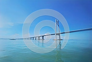 HZMB Hong Kong Zhuhai Macau Bridge Greater Bay Transportation Ocean Sea Horizon Blue Sky