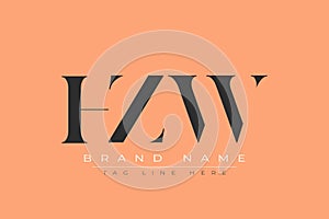 HZW abstract letter logo design