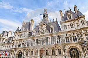 HÃ´tel de Ville City Hall in Paris, France