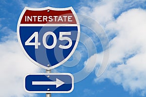 I-405 interstate USA highway road sign