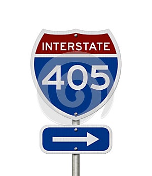 I-405 interstate USA highway road sign