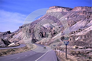 I-70 through the mountains of west Colorado horizontal