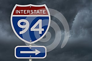 I-94 interstate USA highway road sign