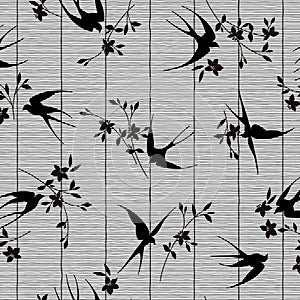 Japanese style swallow seamless pattern,