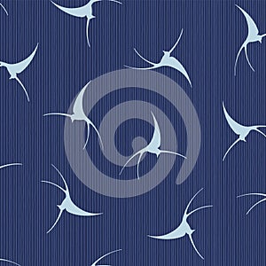 Japanese style swallow seamless pattern,