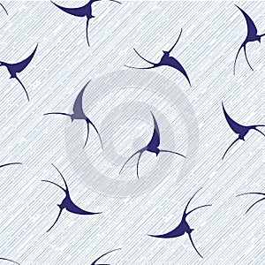 Japanese style swallow seamless pattern,