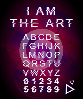 I am the art glitch font template