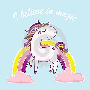 I believe in magic unicorn illustration