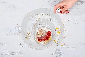 I can diet -  i can`t diet text written with scrabble  tiles