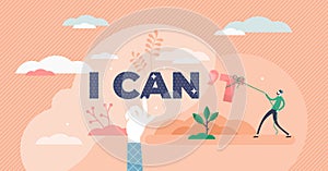 I can inspirational concept, flat tiny person vector illustration