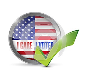 I care I voted seal button illustration design