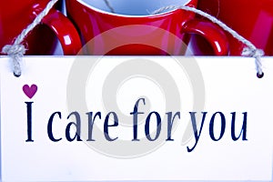 I care for you message background