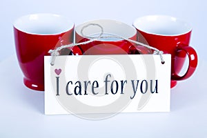 I care for you message background