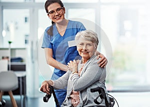 I couldnt have asked for a better nurse. Cropped portrait of a young female nurse and her senior patient in the old age