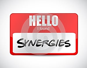 I fond synergies name tag illustration design