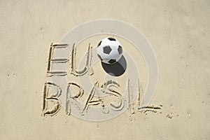 I Football Brazil Sand Message photo