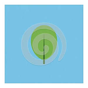 I-generated design featuring a single green leaf with a central vein