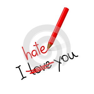 I hate love you typography
